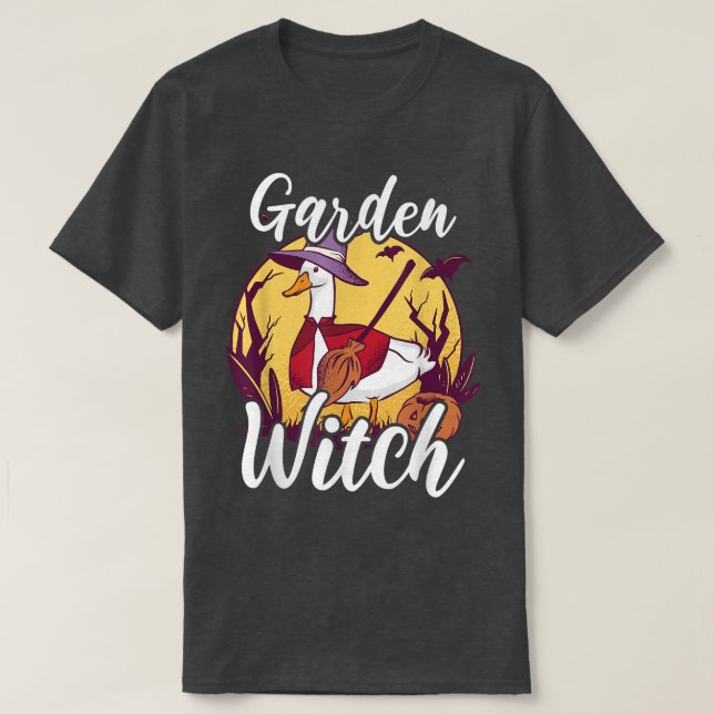 Camiseta Bruxa De Jardim Com Ganso 1069 (Frente do Design)