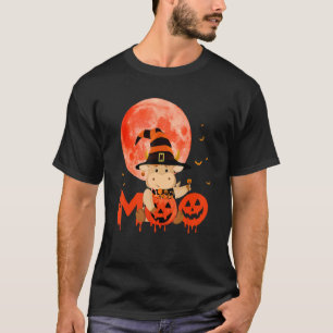 Camiseta Bruxa de Vaca Moo Segurando Doces Em Abóboras Assu