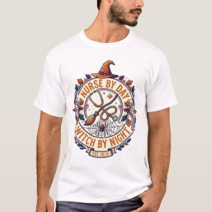 Camiseta Bruxa do Dia da Enfermeira Noite de Halloween Este