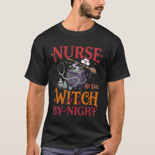 Camiseta Bruxa do Dia das Enfermeiras Noite Cauldron de Hal