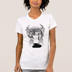 Camiseta Bruxa do Estilo de Art Nouveau