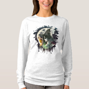 Camiseta Bruxa do Halloween e Lua Cheia