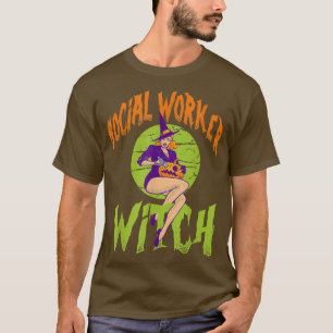 Camiseta Bruxa do Trabalhador Social - Engraçado Hallowee d
