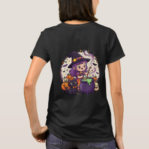 Camiseta Bruxa Doce e Assustadora Caldeirão Poção Halloween
