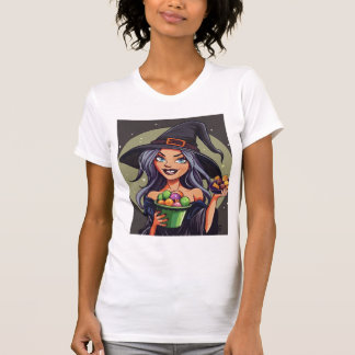 Camiseta Bruxa Doce - Magia do Dia das Bruxas Doce e Spooky