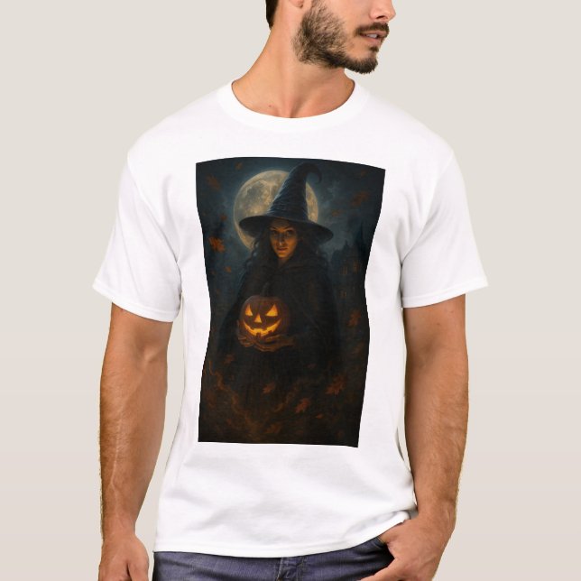 Camiseta Bruxa e Abóbora da Meia-Noite - Hallowee Cinematog (Frente)