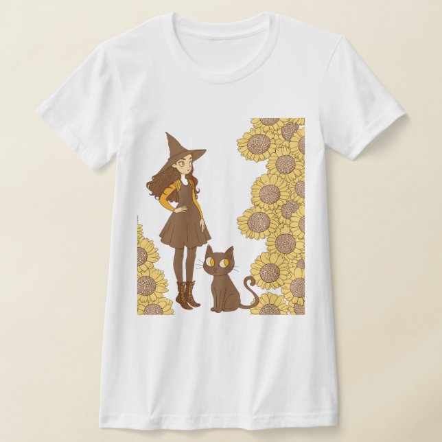 Camiseta "Bruxa e Gato Bella+Canvas Tee Ajustado Slim Femin (Postura )