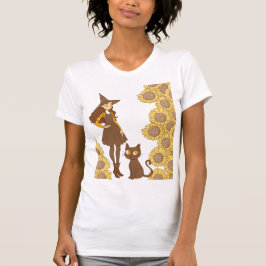 Camiseta "Bruxa e Gato Bella+Canvas Tee Ajustado Slim Femin