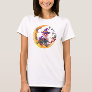 Camiseta Bruxa e Gato Negro