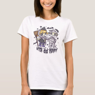 Camiseta Bruxa e múmia bonitas