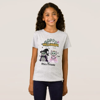 Camiseta Bruxa e Princesa Feliz Halloween Gráfico