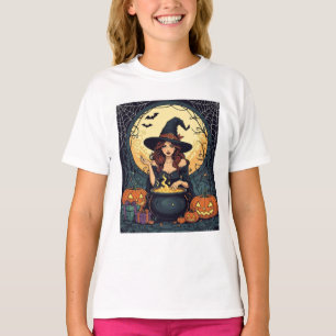 Camiseta Bruxa Encantadora com Aranhas e Jack