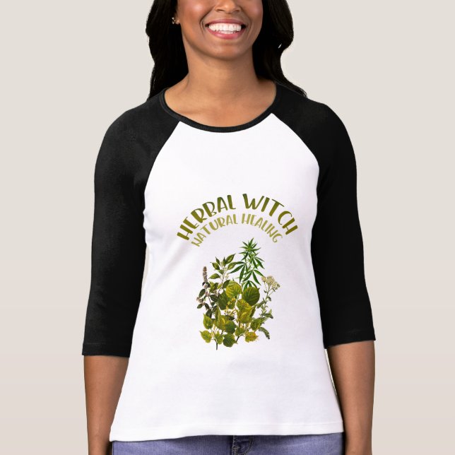 Camiseta Bruxa erval - cura natural, ervas, saúde (Frente)