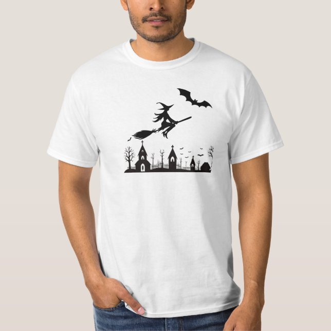 Camiseta bruxa, fantasmas (Frente)