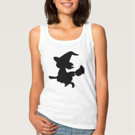 Camiseta Bruxa fofa andando de vassoura Silhueta