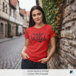 Camiseta Bruxa Fofa Vermelha Feminino Halloween