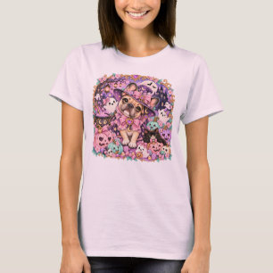 Camiseta Bruxa Frenchie Pastel Halloween Fofo