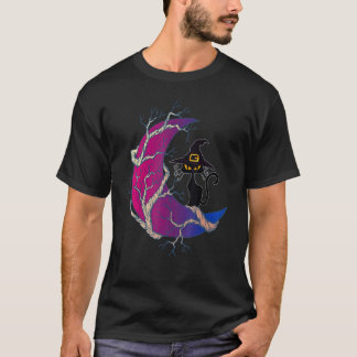 Camiseta Bruxa Gato Preto & Bandeira da Bissexualidade Lua