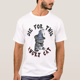 Camiseta Bruxa Gato Raivoso Halloween Gótico