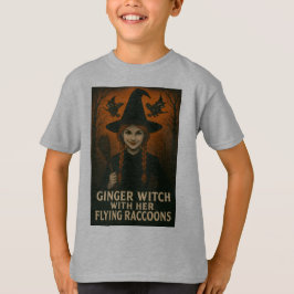 Camiseta Bruxa Ginger com seus guaxinins voadores