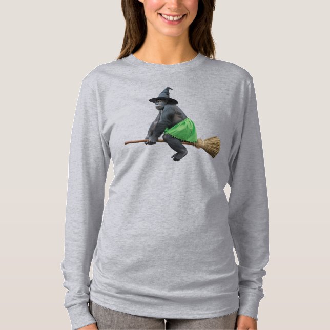 Camiseta Bruxa Gorila Engraçada  (Frente)