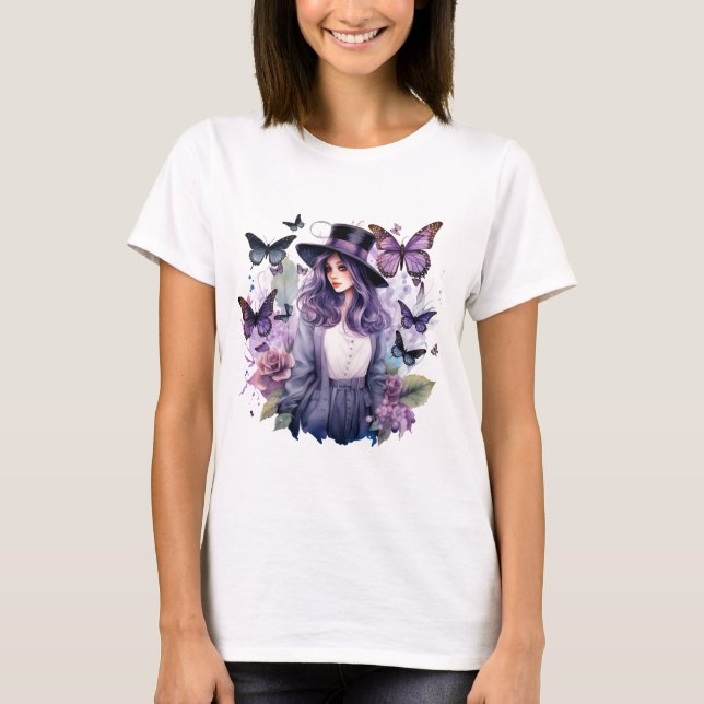 Camiseta bruxa gótica de Halloween (Frente)
