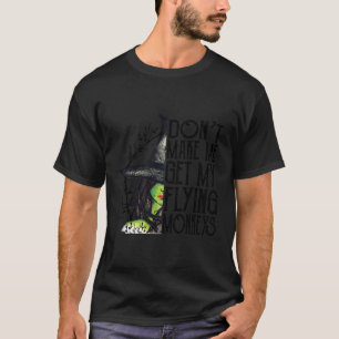 Camiseta Bruxa Halloween Não Me Faça Pegar Meu Macaco Voado