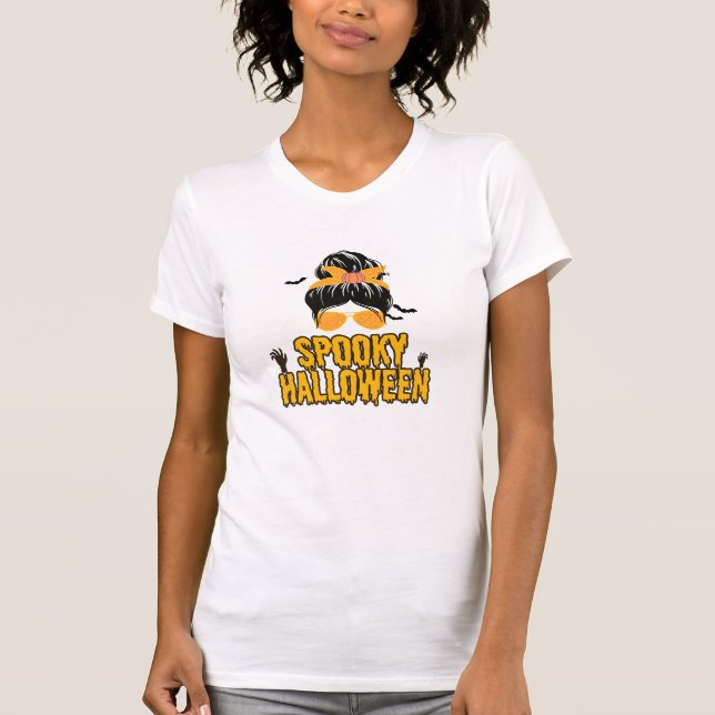 Camiseta bruxa-mãozinha engraçada de mãe halloween (Frente)