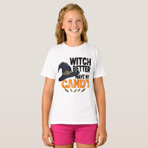 Camiseta Bruxa Melhor Ter Meu Halloween De Doces
