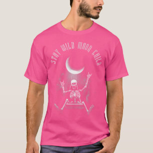 Camiseta Bruxa Metálica Punk Gótica Engraçada Esqueleto Fiq