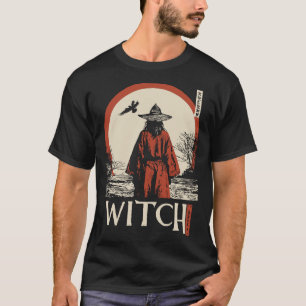 Camiseta Bruxa Moderna do Sol Vermelho   Arte Feminina Góti