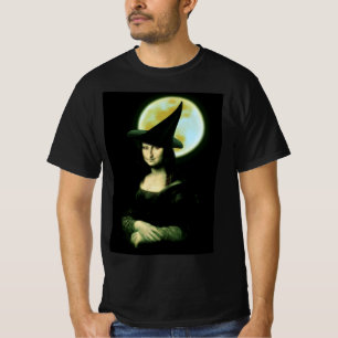 Camiseta Bruxa Mona Lisa Halloween Chão