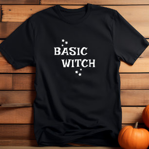 Camiseta Bruxa Negra Básica do Halloween Mulheres
