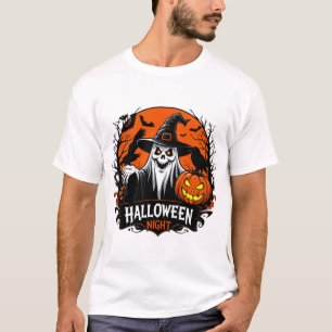 Camiseta Bruxa Negra Com Corvo E Abóbora De Halloween 🌙