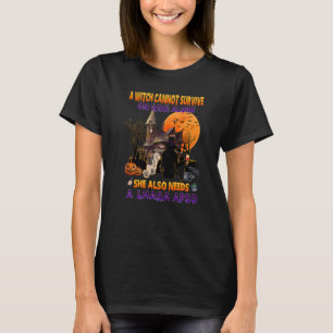 Camiseta Bruxa No Vinho Ela Precisa De Um Cão Lhasa Apso No