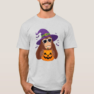 Camiseta Bruxa Pé-Grande com Halloween de Abóbora