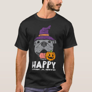 Camiseta Bruxa Pitbull Feliz Uivo O Ween Abóbora Halloween