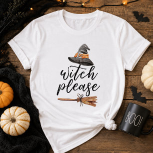 Camiseta Bruxa, Por Favor, Broom Hat