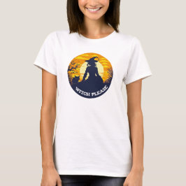 Camiseta Bruxa Por Favor Kitty Cat Diversão Fantasia de Hal