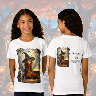 Camiseta Bruxa pouco fofa na floresta com caldeirão de brux