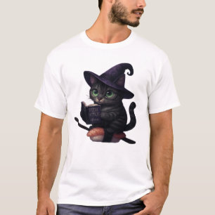 Camiseta Bruxa Purr-rmesan - Adesivo de Gato Kawaii Sushi O
