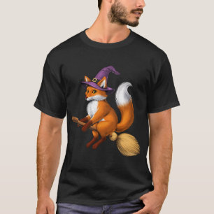 Camiseta Bruxa Raposa Montada na Vassoura