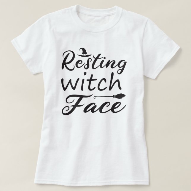 Camiseta Bruxa Relaxada no Halloween (Frente do Design)