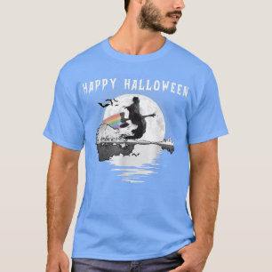 Camiseta Bruxa Retro Vintage Spooky Feliz Pumpkin de Hallow