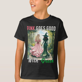 Camiseta Bruxa Rosa Fica Bem Com Bruxa de Halloween Verde R