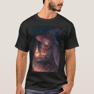 Camiseta Bruxa Sexy Anime Segurando Lanterna Cuta