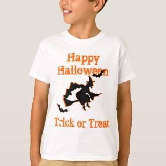 Camiseta bruxa sobre truque ou travessura