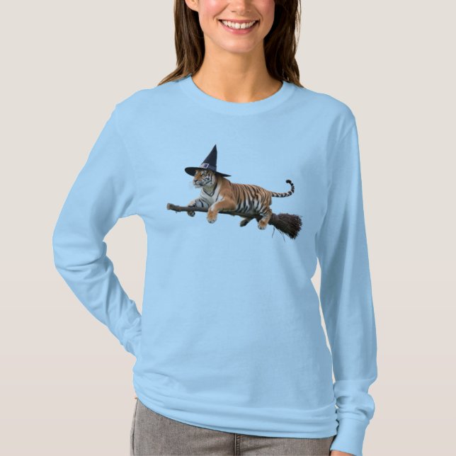 Camiseta Bruxa Tigre Engraçada (Frente)