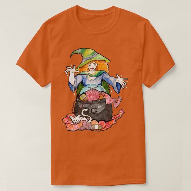 Camiseta Bruxa-tricô (Frente do Design)