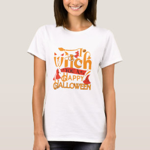 Camiseta Bruxa, um feliz Halloweent.